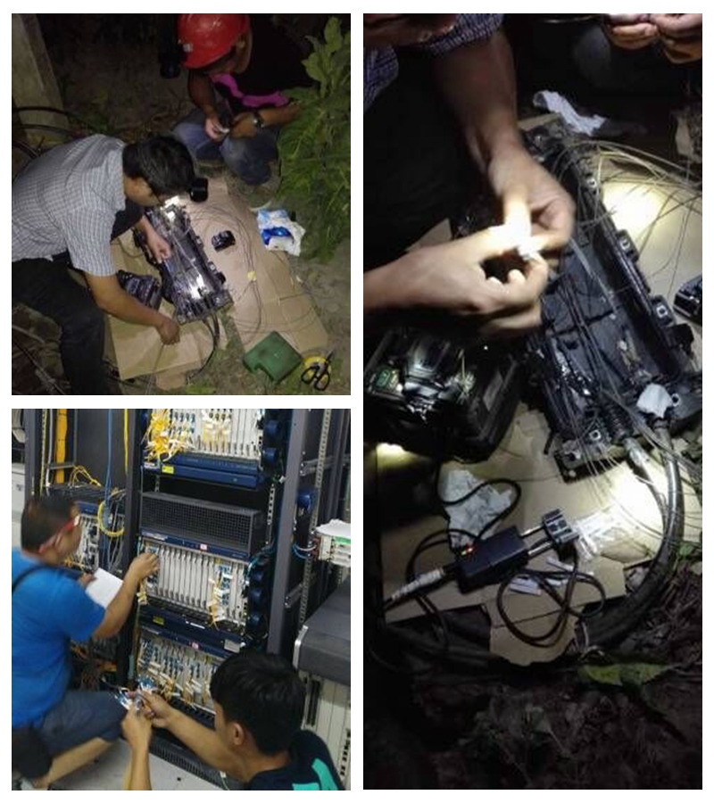 通信現(xiàn)場(chǎng)作業(yè)部分人員及器材展示